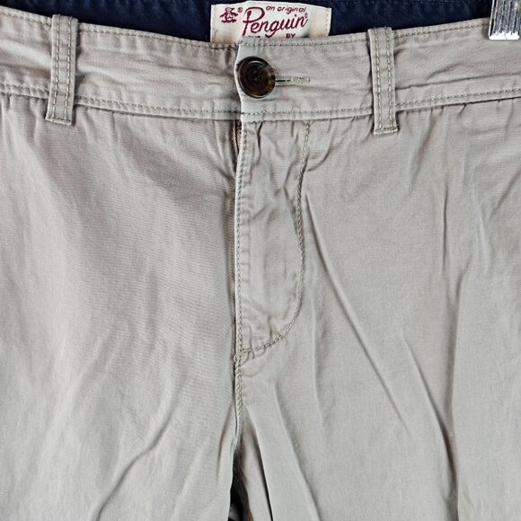 Original Penguin Pants Mens 30x32 Beige Chino Khaki Straight Preppy Classiccore - Picture 3 of 11